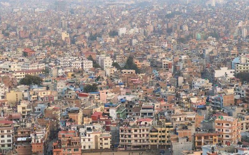 Dense rooftops of Kathmandu